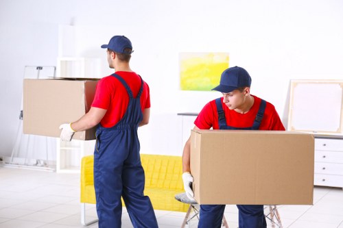 Planning office removals in Charlton with boxes and workspace preparation