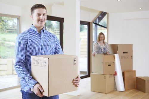 Office furniture relocation service in Charlton with desks and chairs