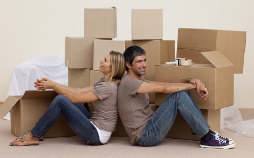 Fragile items and furniture prepared for a Charlton relocation