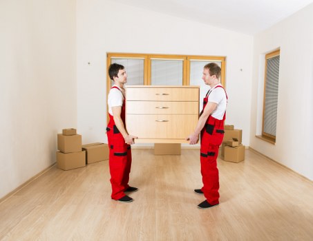 Packed boxes and furniture prepared for same day removals in Charlton